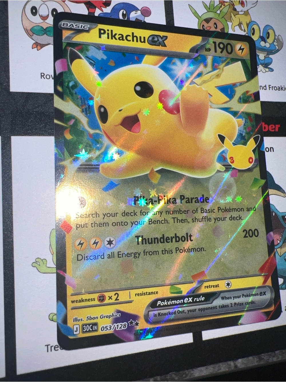 Pokemon Pikachu EX Holofoil Bright Yellow Lightning Art